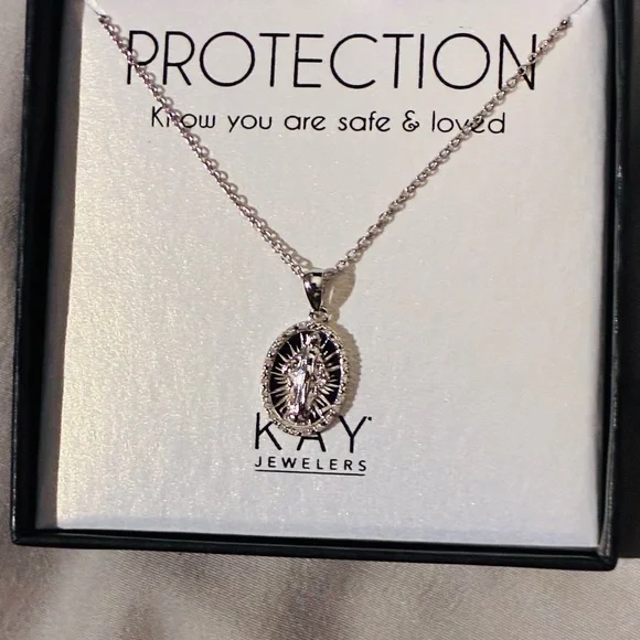 Kay Jewelers Diamond Accent Mary Necklace Sterling Sliver - Picture 1 of 8